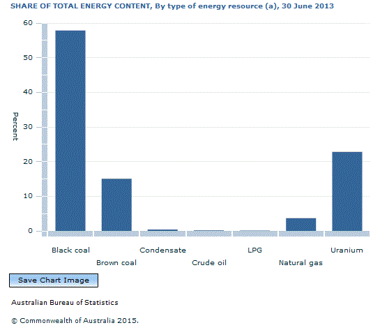 Graph Image for SHARE OF TOTAL ENERGY CONTENT, By type of energy resource (a), 30 June 2013